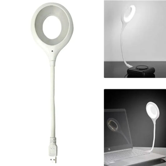 USB Plug Portable LED Night Light Eye Protection Student Study Reading Dormitory Room Annular Household Bedside Lamp White Light