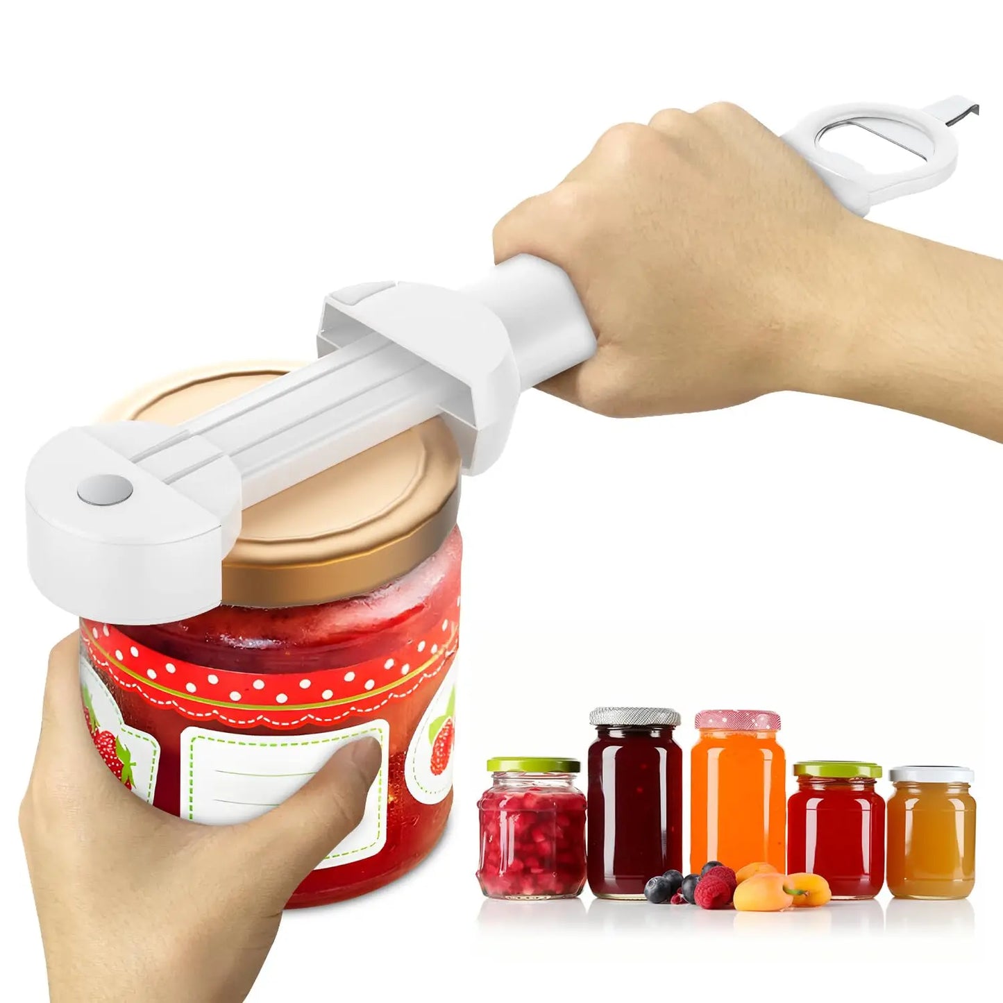 Adjustable Multifunctional Can Opener Jar Lid Gripper New Jar Opener Bottle Opener for Weak Hands Senior Arthritis Kitchen Tool