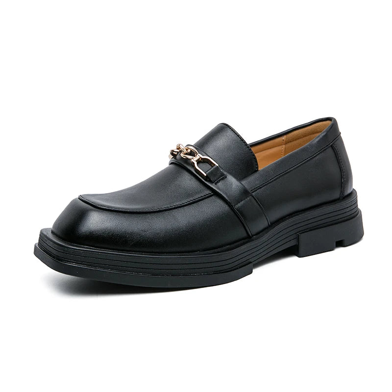 Male Luxury white Loafers Shoes Leather Shoe Men Platform Retro Business Work Shoes Spring Autumn Derby Shoes Low Top Man Casual