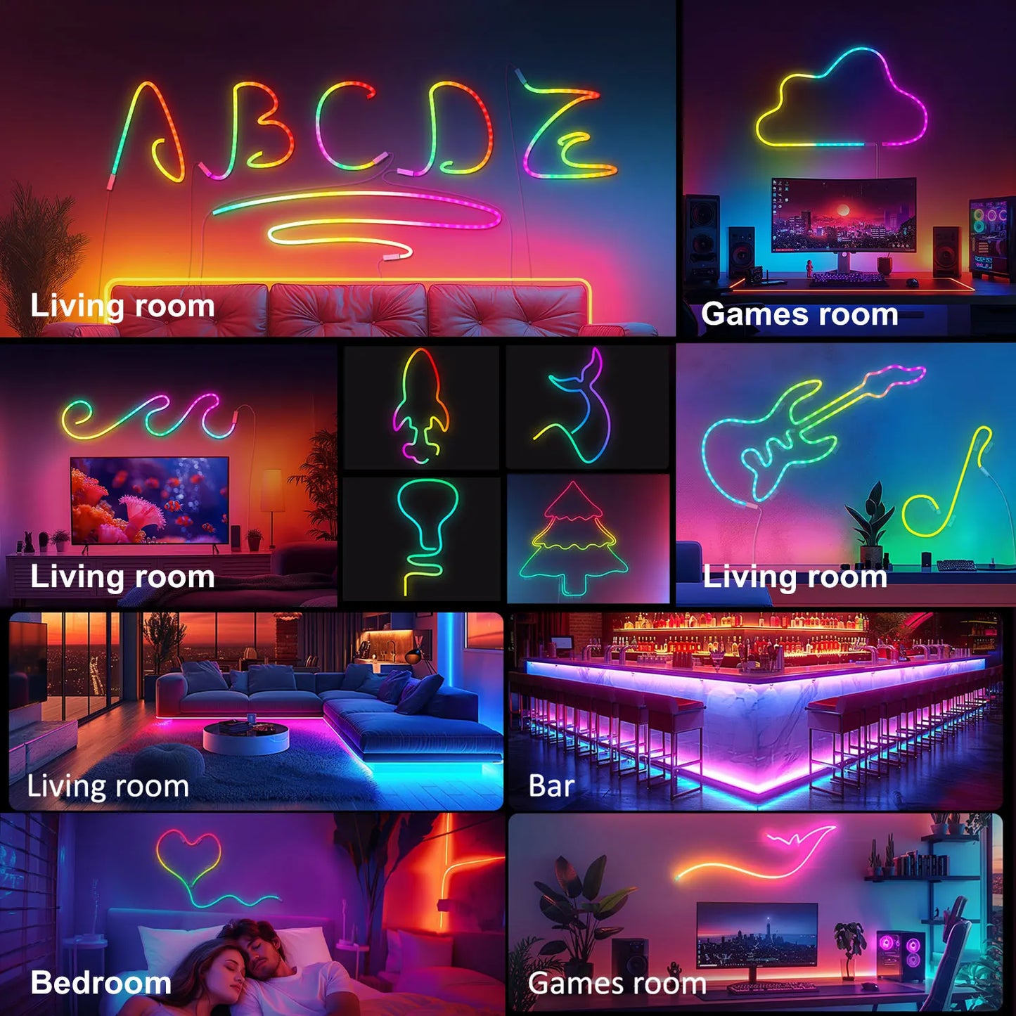 5V USB Neon LED Strip Light 1m 2m 3m Silicone Neon Rope Light DYI Music Sync APP MeRGBW Dreamcolor Chasing Strip Tape Room Decor