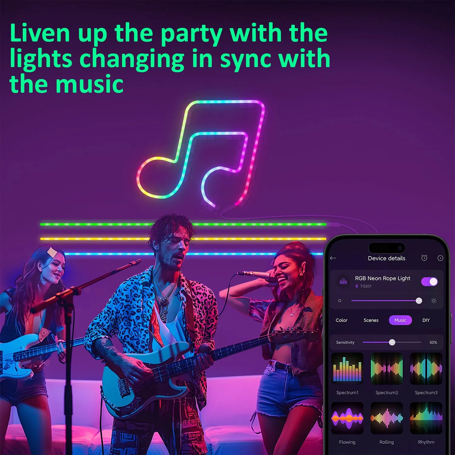 5V USB Neon LED Strip Light 1m 2m 3m Silicone Neon Rope Light DYI Music Sync APP MeRGBW Dreamcolor Chasing Strip Tape Room Decor