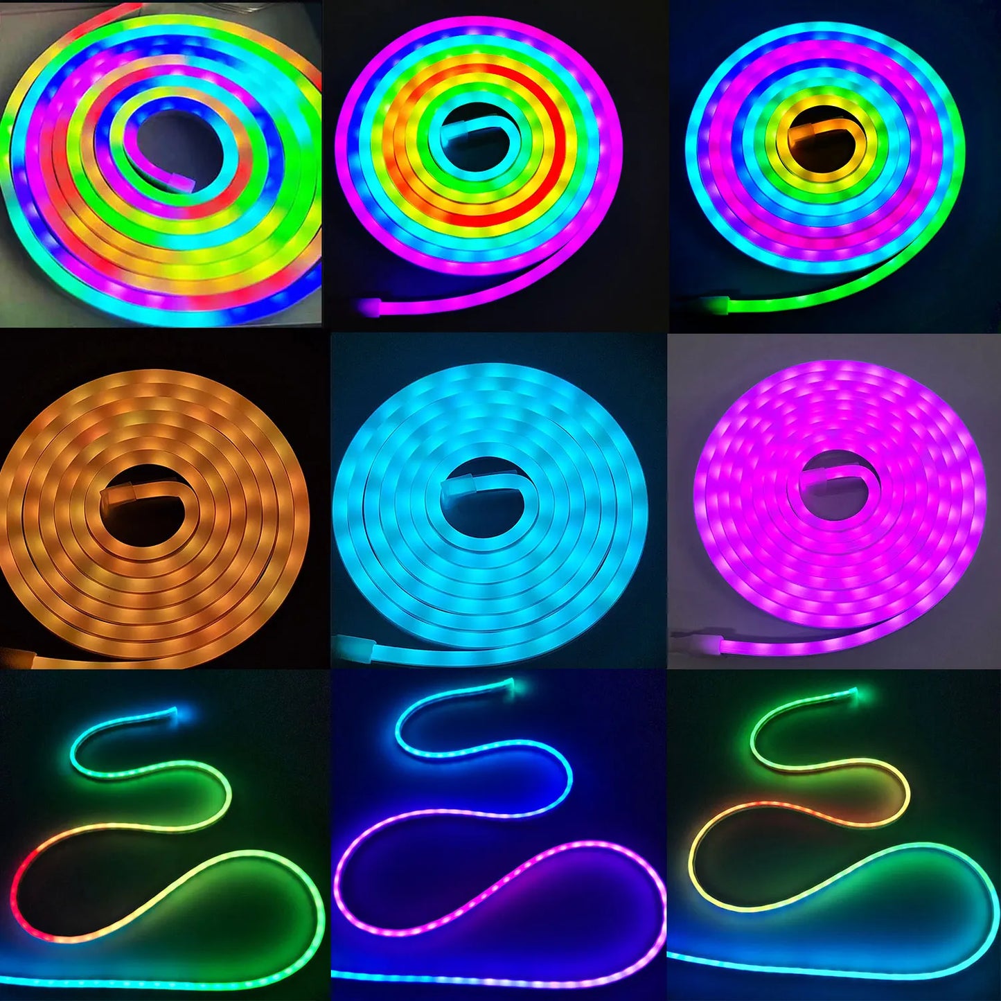 5V USB Neon LED Strip Light 1m 2m 3m Silicone Neon Rope Light DYI Music Sync APP MeRGBW Dreamcolor Chasing Strip Tape Room Decor
