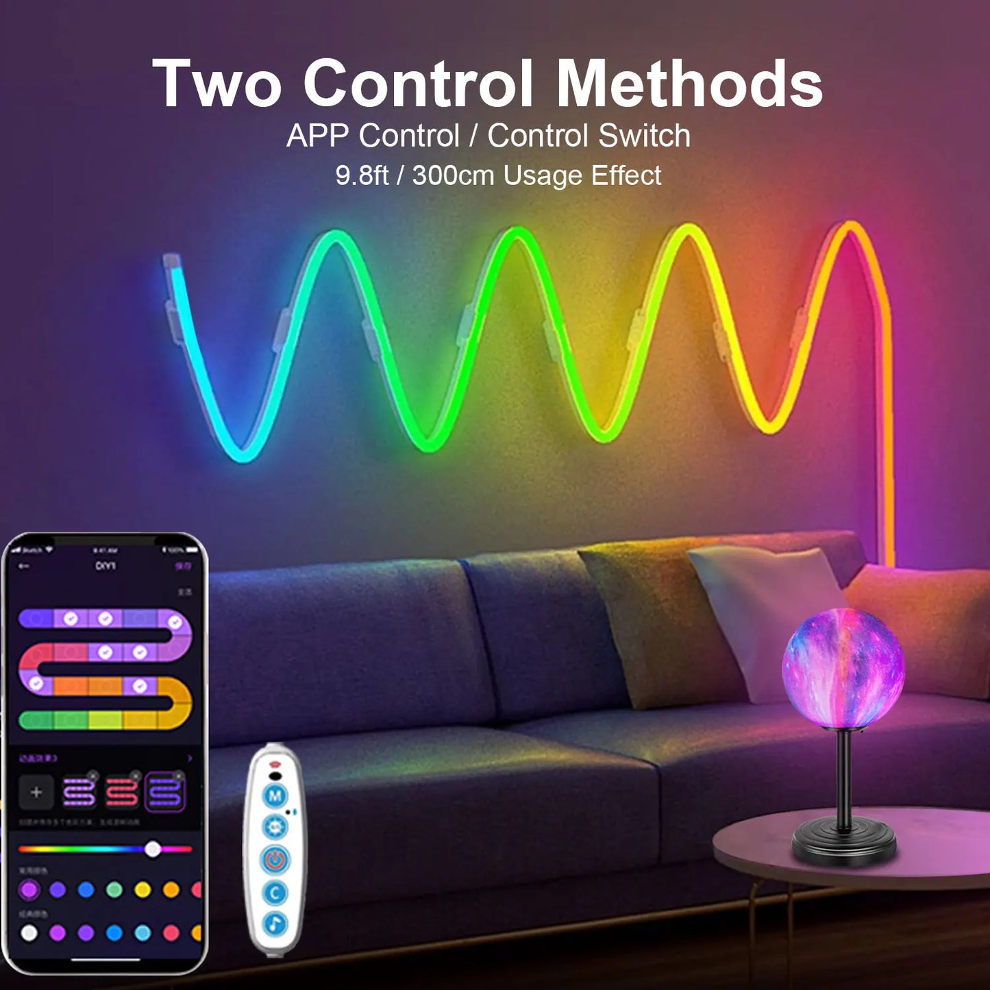 5V USB Neon LED Strip Light 1m 2m 3m Silicone Neon Rope Light DYI Music Sync APP MeRGBW Dreamcolor Chasing Strip Tape Room Decor