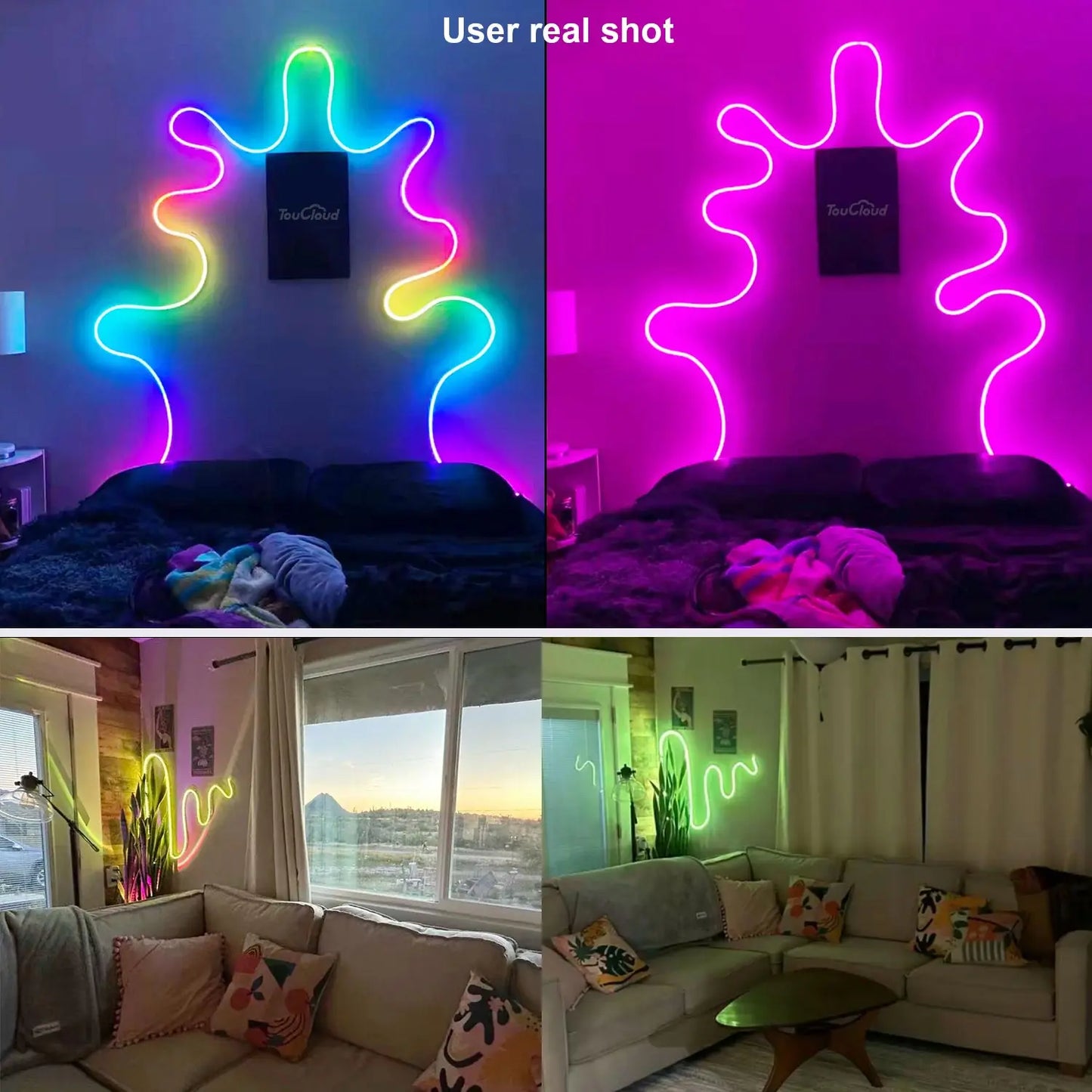 5V USB Neon LED Strip Light 1m 2m 3m Silicone Neon Rope Light DYI Music Sync APP MeRGBW Dreamcolor Chasing Strip Tape Room Decor