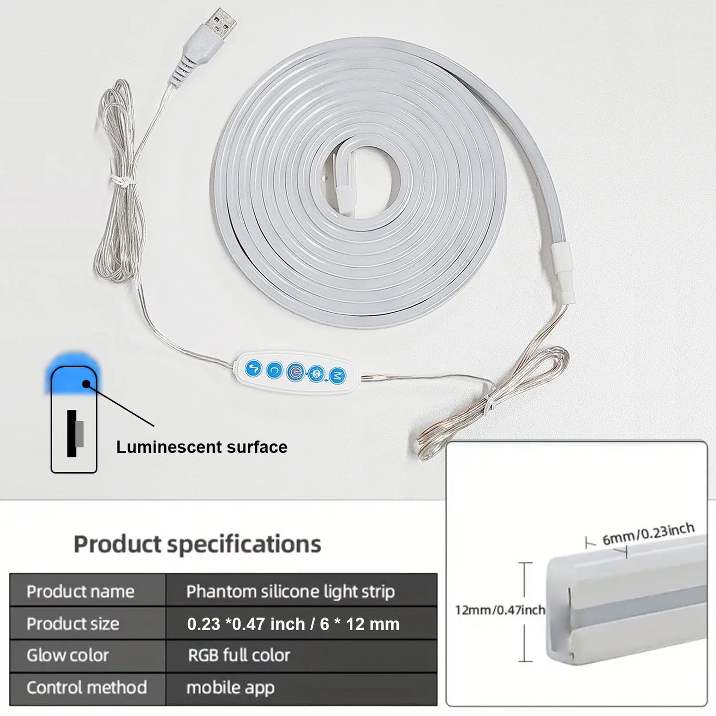 5V USB Neon LED Strip Light 1m 2m 3m Silicone Neon Rope Light DYI Music Sync APP MeRGBW Dreamcolor Chasing Strip Tape Room Decor