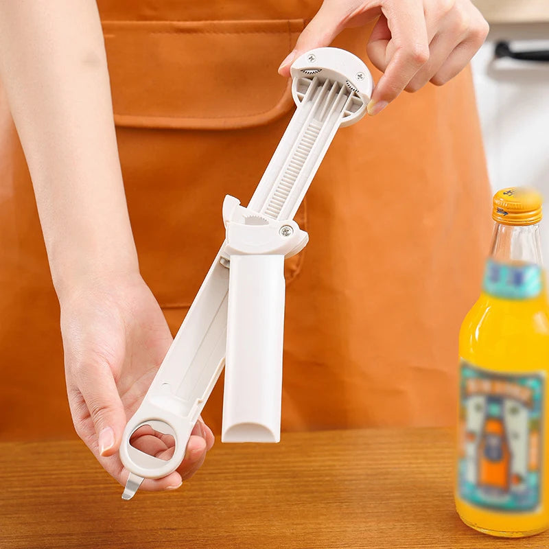 Adjustable Multifunctional Can Opener Jar Lid Gripper New Jar Opener Bottle Opener for Weak Hands Senior Arthritis Kitchen Tool