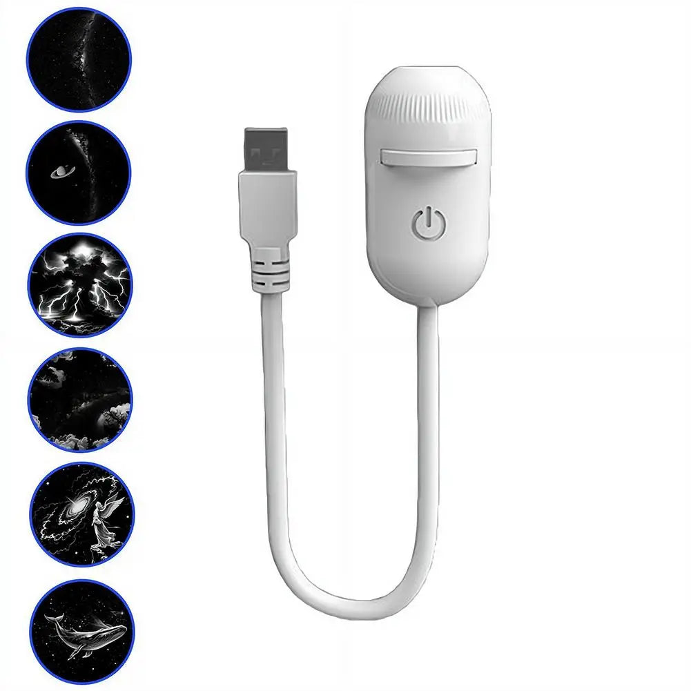 2-in-1 Mini Galaxy Star Projector Night Light USB 360° Rotatable LED Starry Sky Ambient Lamp Sleep Lighting for Bedroom Decor