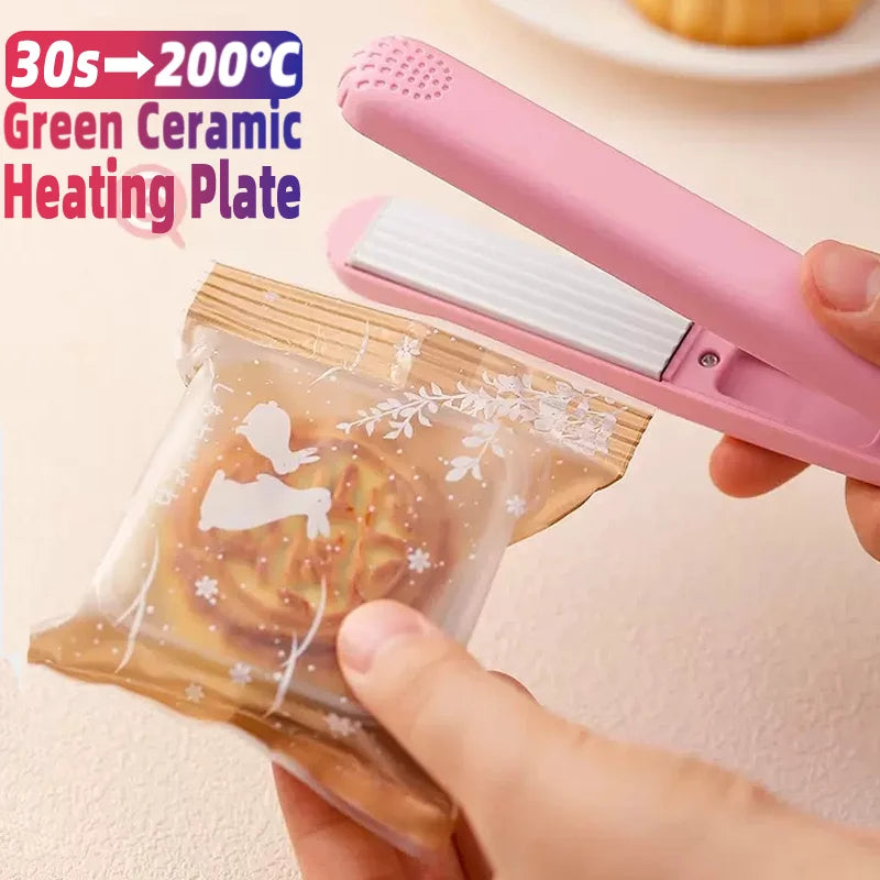 Mini Plastic Bag Sealer Machine Storage Bag Clip Vacuum Sealing Storage Machine Sealer Packing Seal Food Snack Kitchen Gadgets