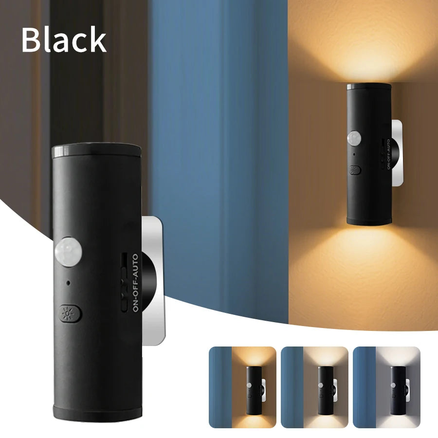 Motion Sensor Night Light Magnetic Up and Down Glowing Wall Lamp Rechargeable Night Lamp Closet Stairs Corridor Bedroom Decor
