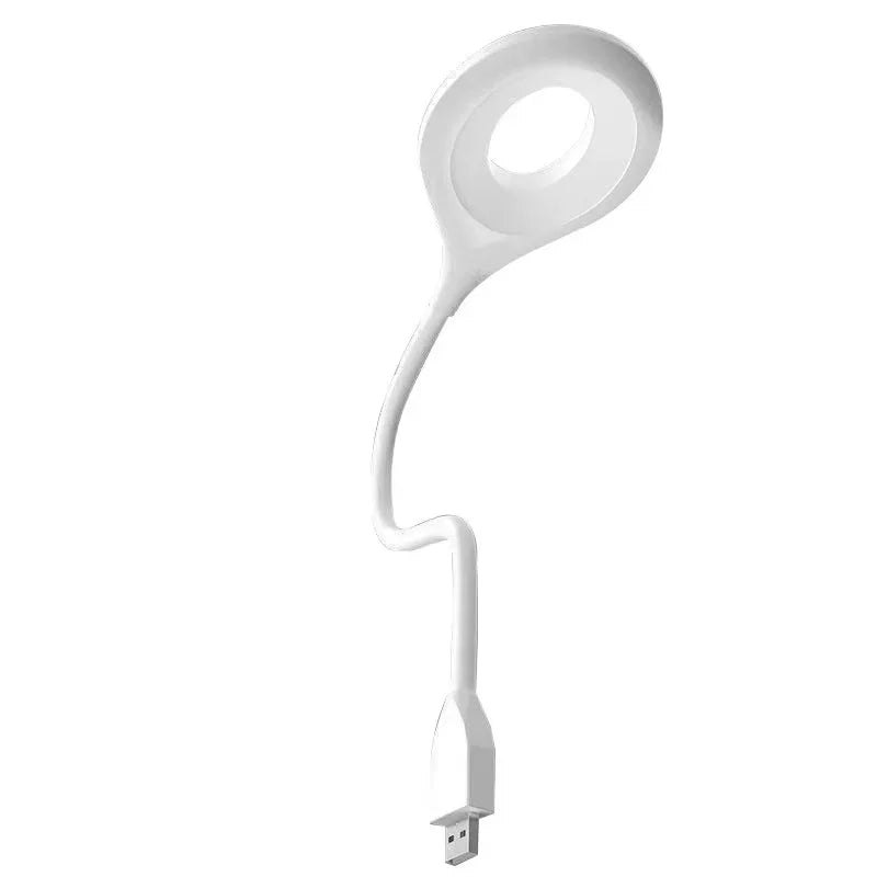 USB Plug Portable LED Night Light Eye Protection Student Study Reading Dormitory Room Annular Household Bedside Lamp White Light