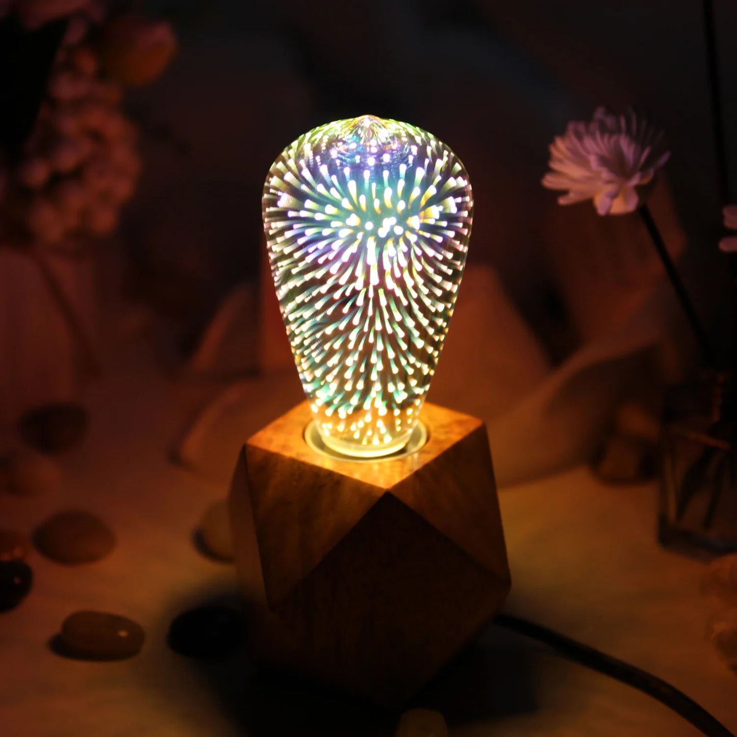 TIANFAN 2pcs/Pack ST64 Edison LED Bulb, 4W 2700K Warm Light 110V/220V Silver Gold 3D Effictive Decorative Light Bulb Firework