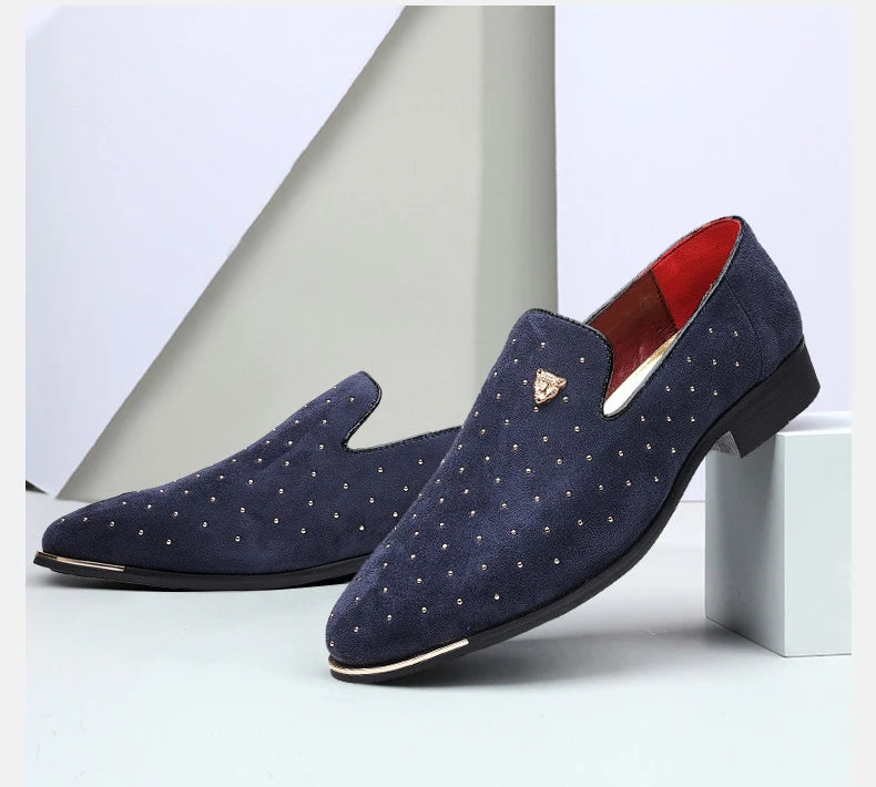 Men Loafers Leather Dress Shoes for Man Slip on Loafers Elegant Shoes Fashion Men's Flats Club Party Shoes Male Zapatos Hombre
