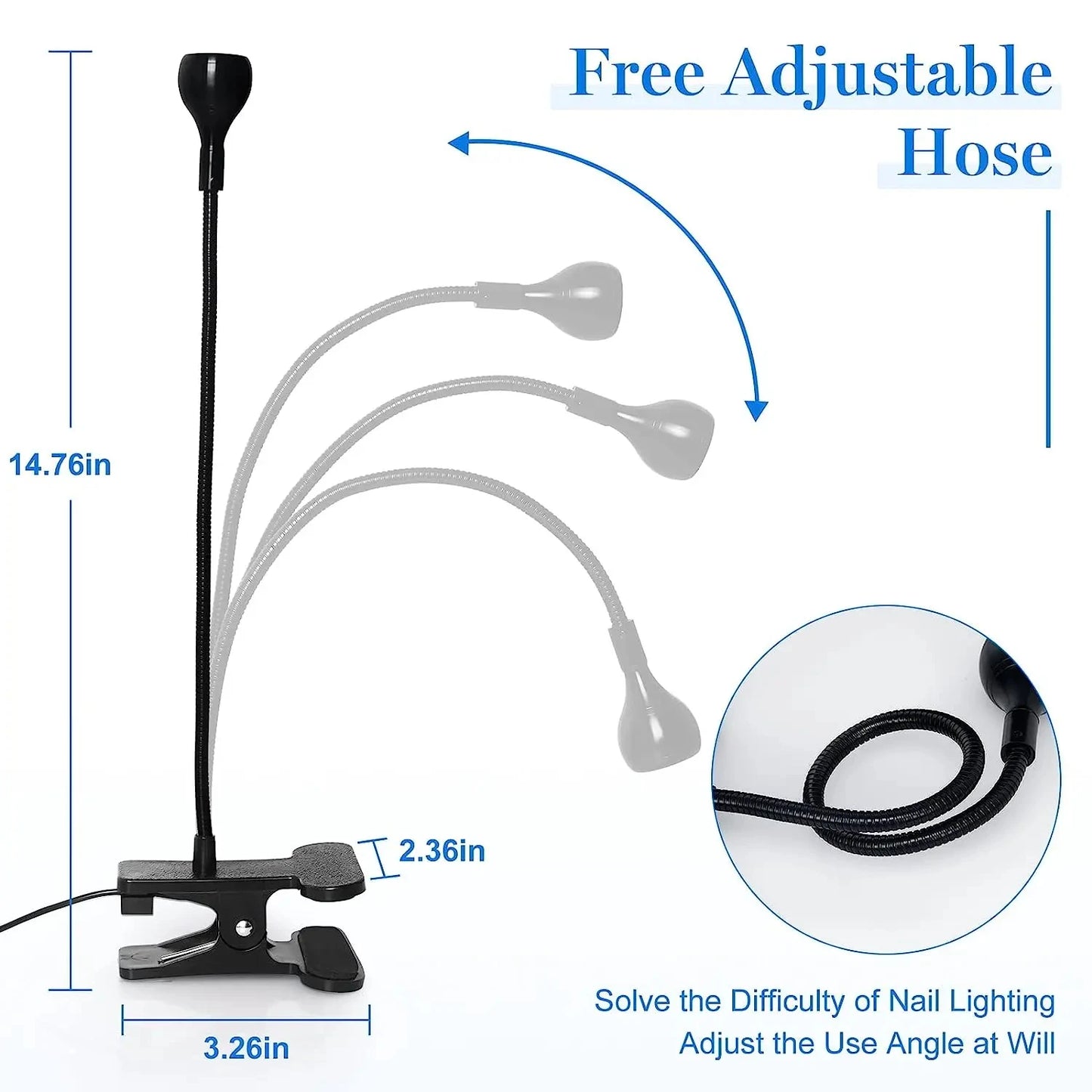 Led Ultraviolet Lights UV Nail Lamp 395nm UV Led Desk Lamp Black Light Manicure Dryer UV Curing Light USB Portable Clamp