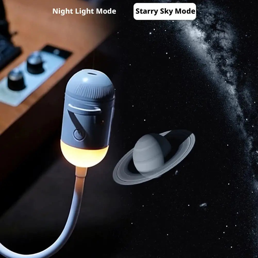 2-in-1 Mini Galaxy Star Projector Night Light USB 360° Rotatable LED Starry Sky Ambient Lamp Sleep Lighting for Bedroom Decor