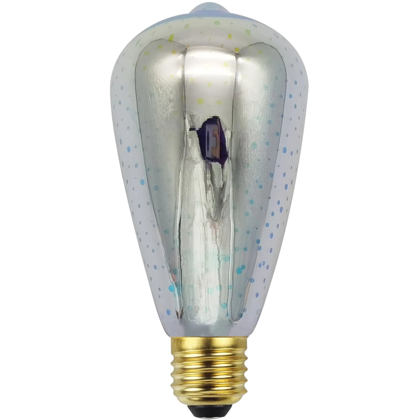 TIANFAN 2pcs/Pack ST64 Edison LED Bulb, 4W 2700K Warm Light 110V/220V Silver Gold 3D Effictive Decorative Light Bulb Firework
