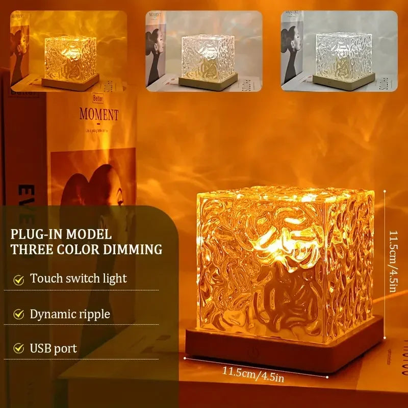 Dreamy Quicksand Painting RGB Art Table Lamp,3D Dynamic Deep Sea Sandscape,Round Glass,Dimmable Night Light,Office,Living Room