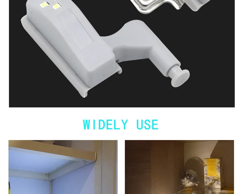 10PCS LED Inner Hinge Sensor Light Closet Wardrobe Night Lights for Living Room Kitchen Bedroom Cupboard Hinge Switch Light