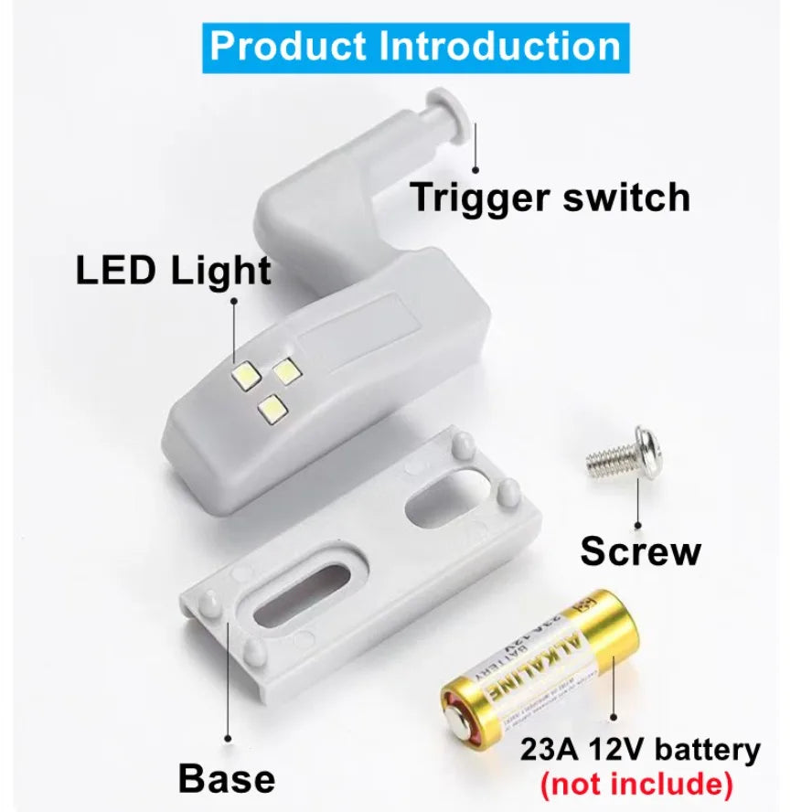 10PCS LED Inner Hinge Sensor Light Closet Wardrobe Night Lights for Living Room Kitchen Bedroom Cupboard Hinge Switch Light