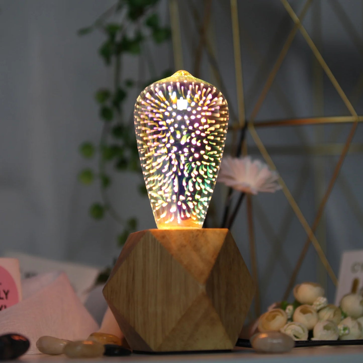 TIANFAN 2pcs/Pack ST64 Edison LED Bulb, 4W 2700K Warm Light 110V/220V Silver Gold 3D Effictive Decorative Light Bulb Firework