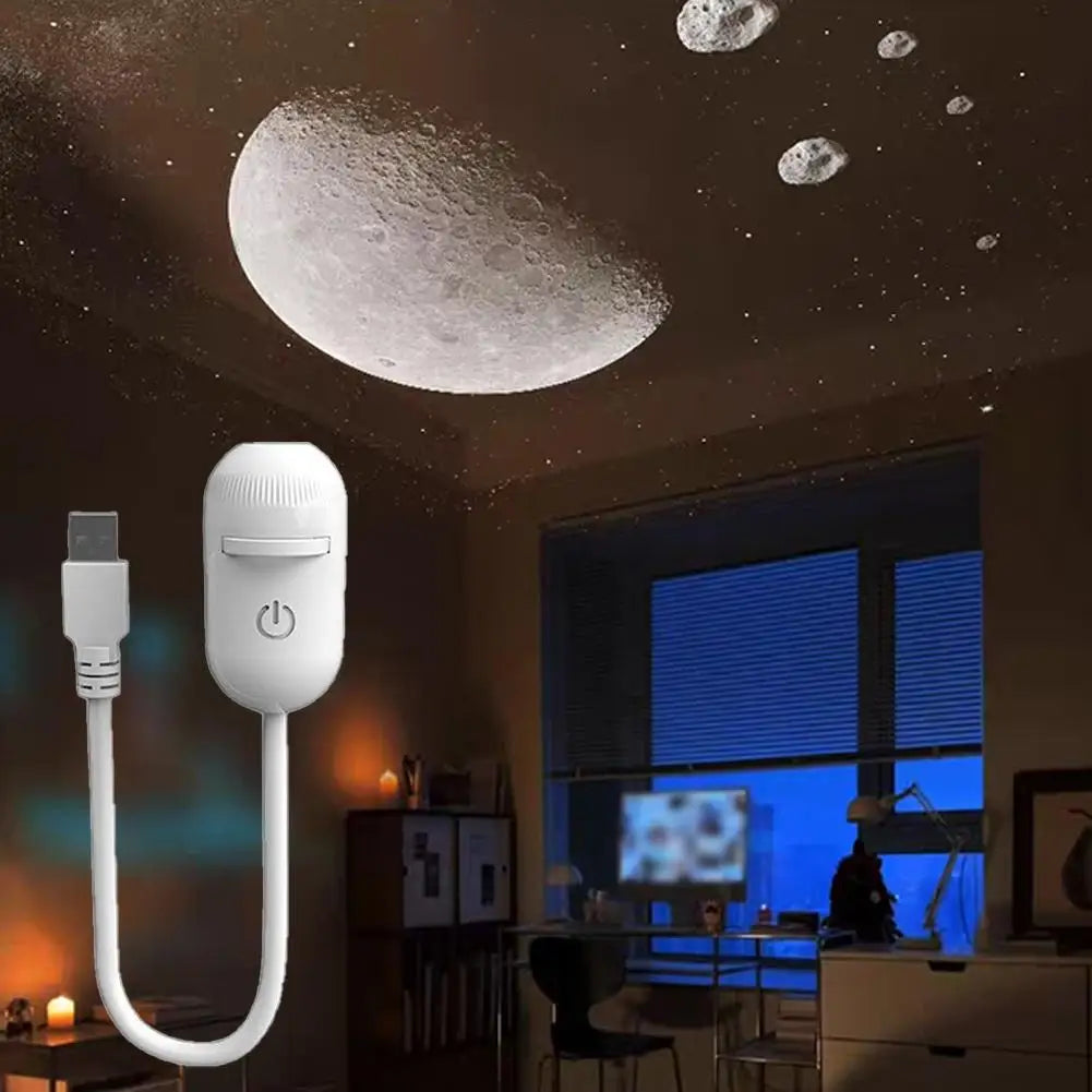 2-in-1 Mini Galaxy Star Projector Night Light USB 360° Rotatable LED Starry Sky Ambient Lamp Sleep Lighting for Bedroom Decor