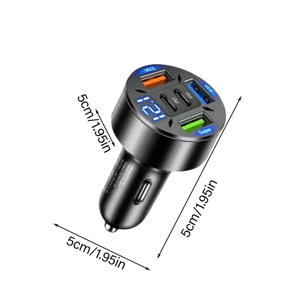 250W 5 Ports Car Charger Fast Charging PD QC3.0 USB C Car Phone Charger Type C Adapter In Car For All Phones