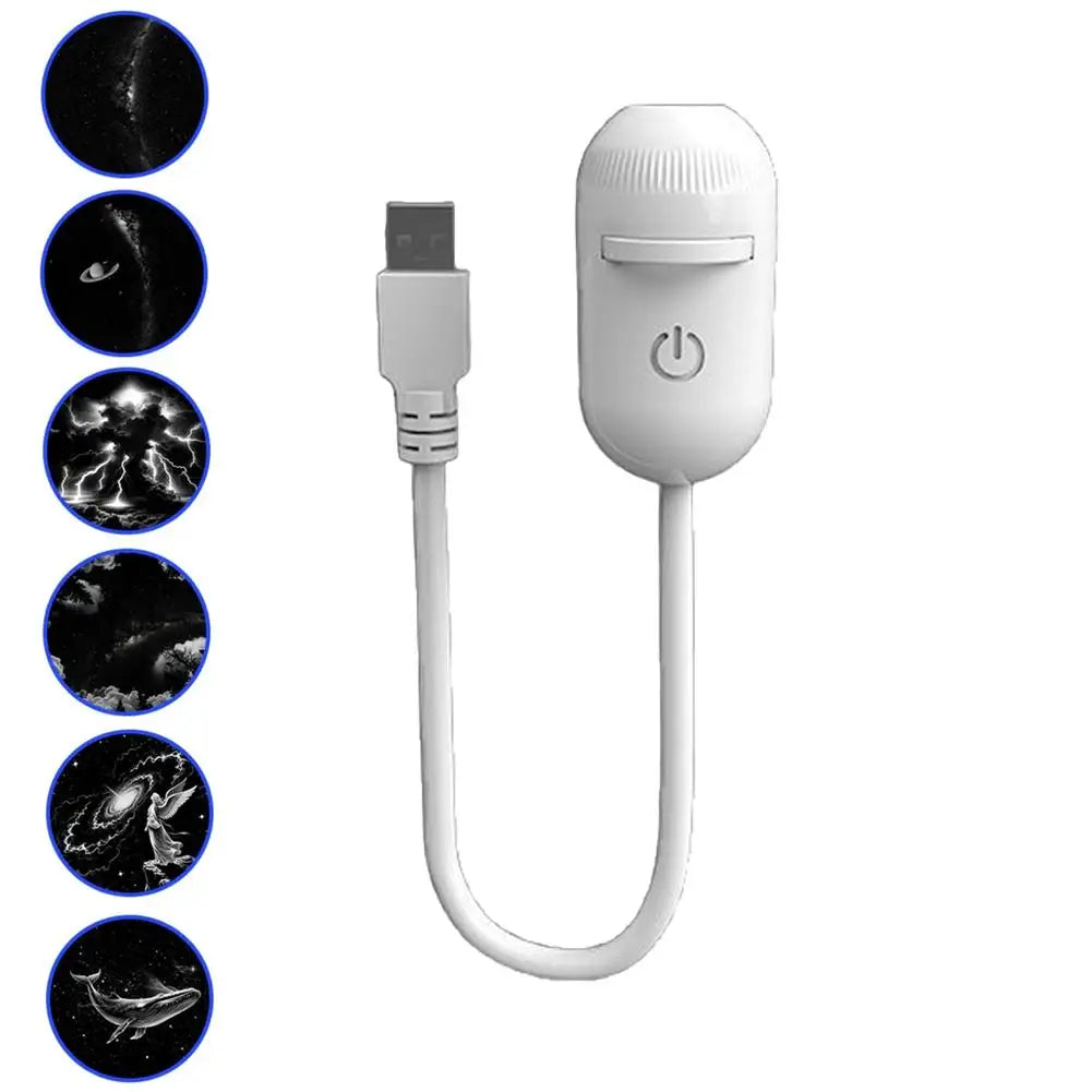 2-in-1 Mini Galaxy Star Projector Night Light USB 360° Rotatable LED Starry Sky Ambient Lamp Sleep Lighting for Bedroom Decor