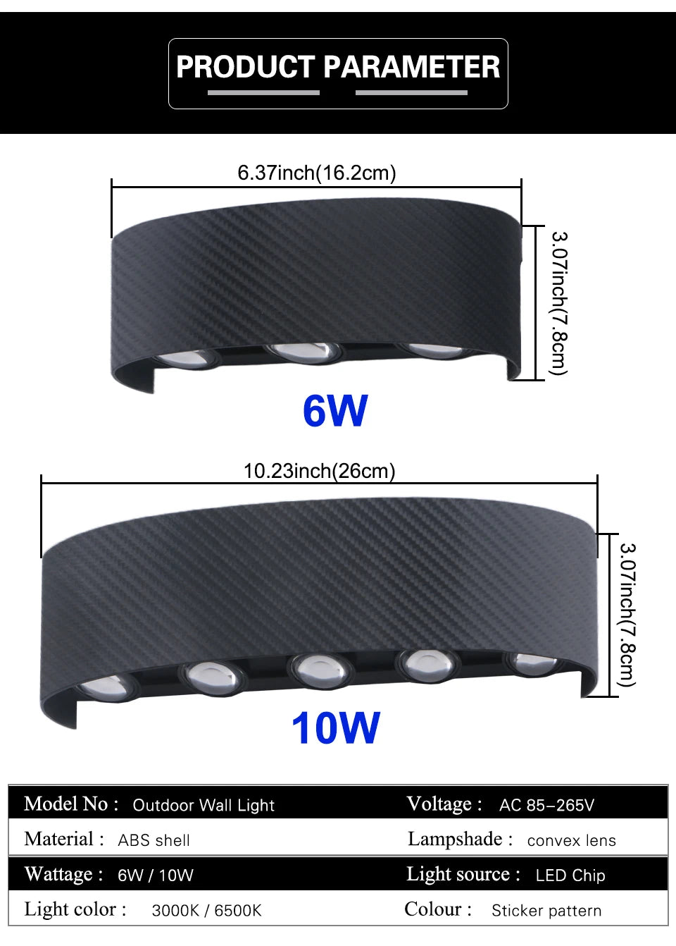 Modern Outdoor Wall Lamp Waterproof LED Wall lamp AC85-265V 6W 10W Decoration lamps For Bedroom Aisle Gallery Living Room