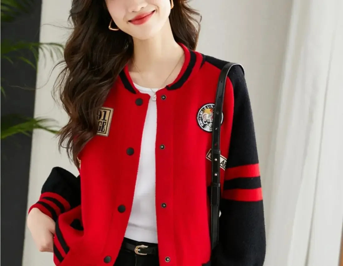 Loose Bomber Jacket for Women New in Short Baseball Aviator Coat Woman Youthful Long Sleeve Harajuku Elegant Sale Demi-season