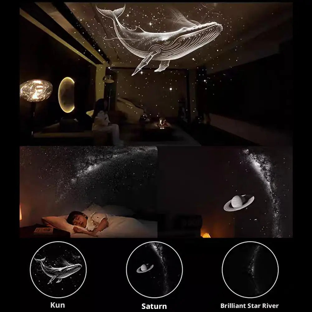 2-in-1 Mini Galaxy Star Projector Night Light USB 360° Rotatable LED Starry Sky Ambient Lamp Sleep Lighting for Bedroom Decor