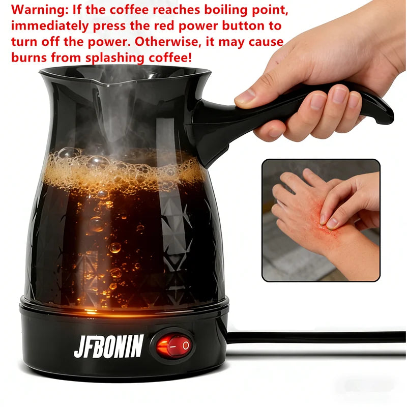 JFBONIN 0.35L Electric Turkish Plastic Coffee Pot Electric Kettle Quick Boiling Teapot Middle East Brewing Coffee