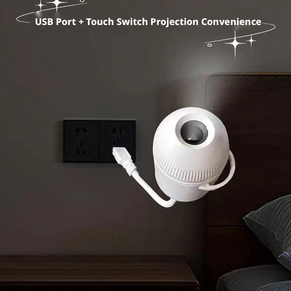 2-in-1 Mini Galaxy Star Projector Night Light USB 360° Rotatable LED Starry Sky Ambient Lamp Sleep Lighting for Bedroom Decor