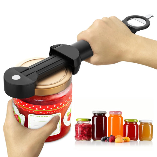 Adjustable Multifunctional Can Opener Jar Lid Gripper New Jar Opener Bottle Opener for Weak Hands Senior Arthritis Kitchen Tool