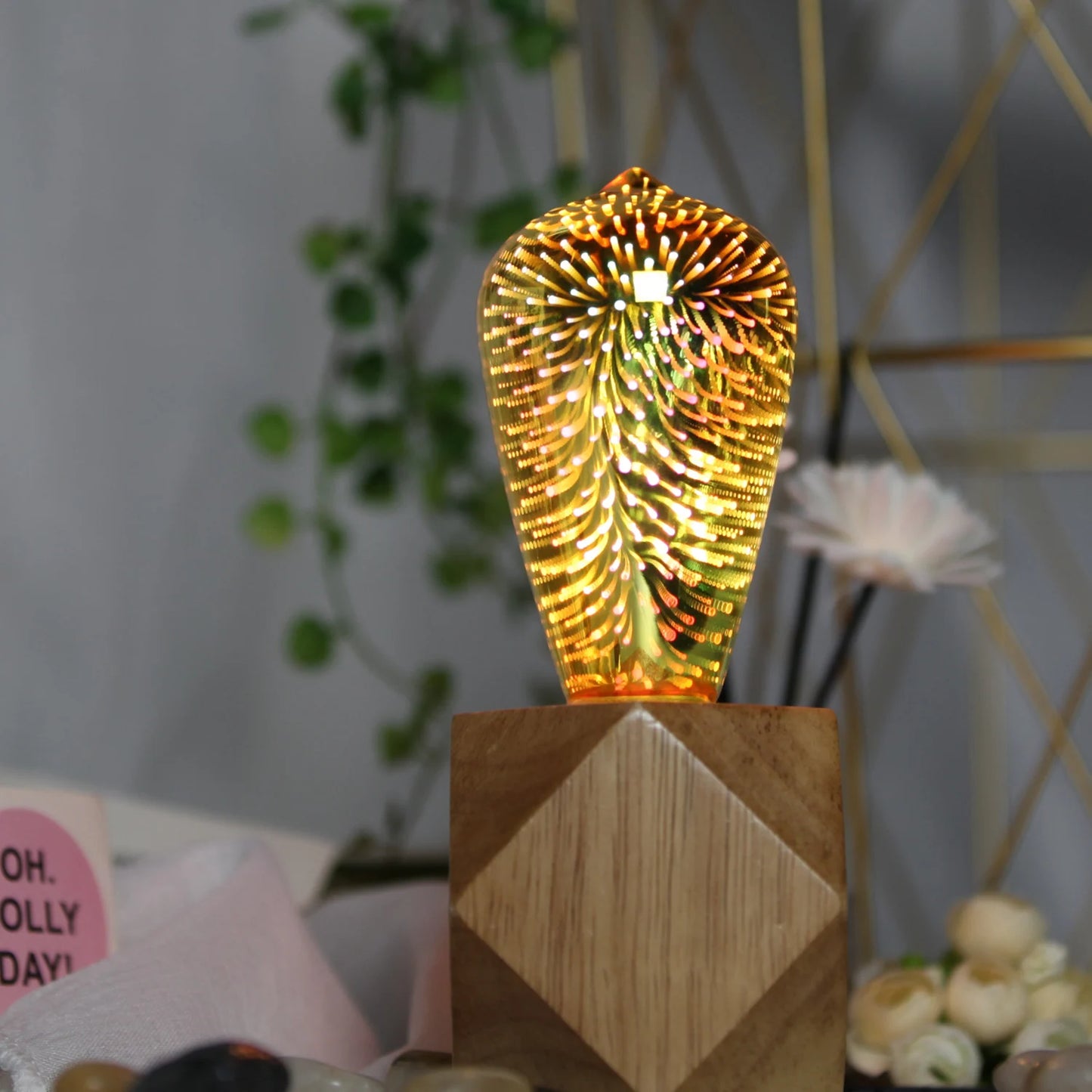 TIANFAN 2pcs/Pack ST64 Edison LED Bulb, 4W 2700K Warm Light 110V/220V Silver Gold 3D Effictive Decorative Light Bulb Firework