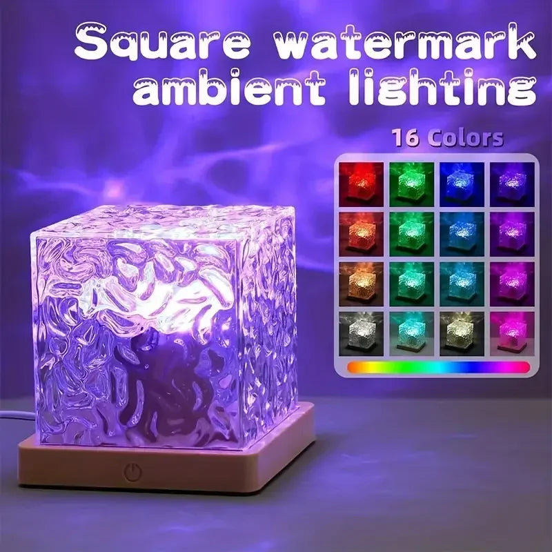 Dreamy Quicksand Painting RGB Art Table Lamp,3D Dynamic Deep Sea Sandscape,Round Glass,Dimmable Night Light,Office,Living Room