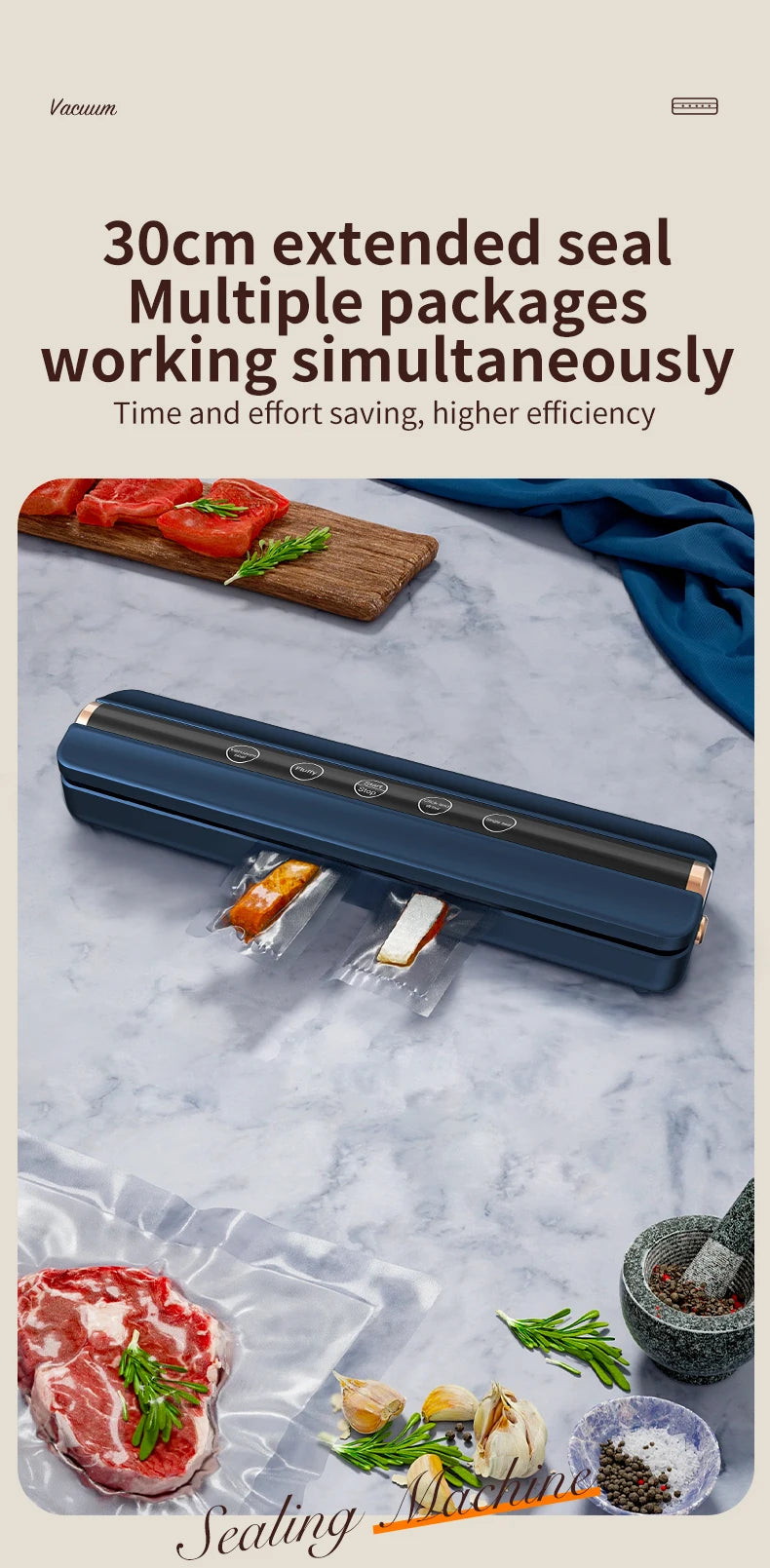 Wireless Fully Automatic Vacuum Sealing Machine Both Dry And Wet Oil Powders Fluffiness Tapping and Single Sealing