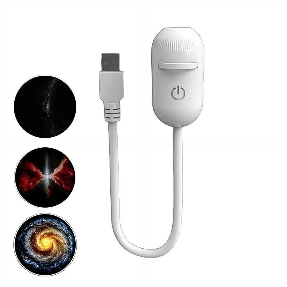 2-in-1 Mini Galaxy Star Projector Night Light USB 360° Rotatable LED Starry Sky Ambient Lamp Sleep Lighting for Bedroom Decor