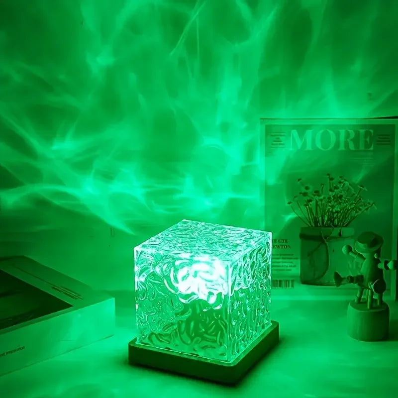 Dreamy Quicksand Painting RGB Art Table Lamp,3D Dynamic Deep Sea Sandscape,Round Glass,Dimmable Night Light,Office,Living Room