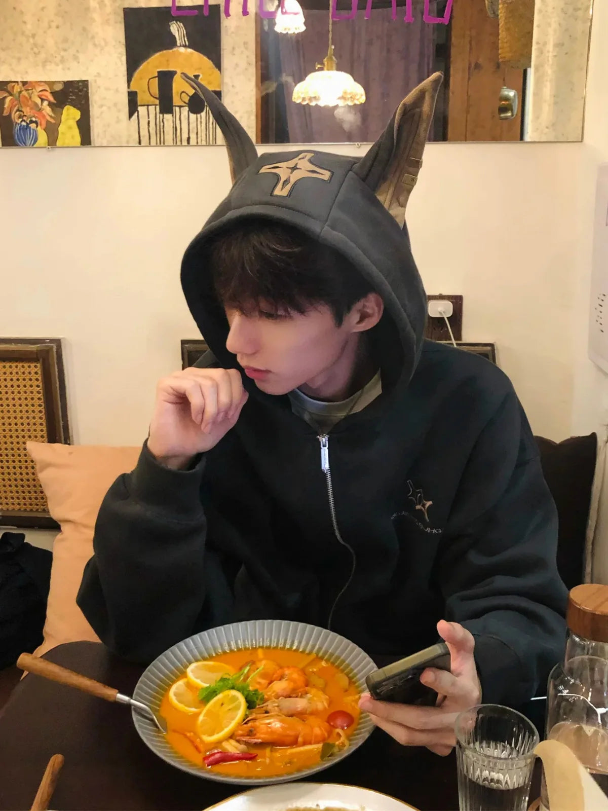 American Doberman Hoodie Men's Trendy Street Hiphop Coat Autumn Rascal Handsome Zipper Cardigan Loose Hip Hop Unisex Coat