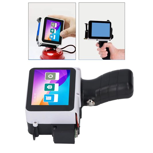 Handheld Printer 300-600dpi Adjustable USB 3.5mm Interface Mini Inkjet Printer for Batch Serial Number for Plastic Wood Fabric
