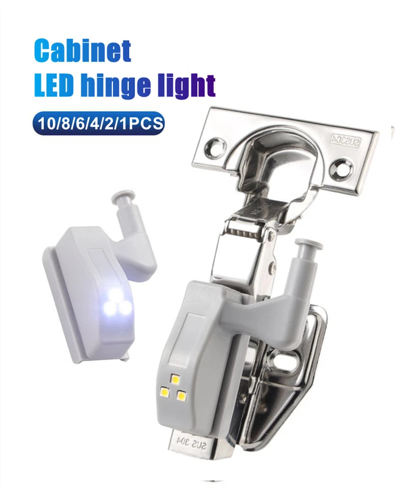 10PCS LED Inner Hinge Sensor Light Closet Wardrobe Night Lights for Living Room Kitchen Bedroom Cupboard Hinge Switch Light