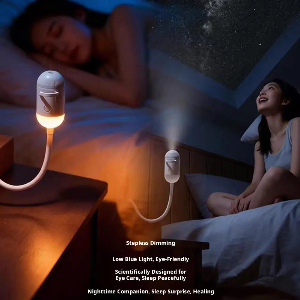 2-in-1 Mini Galaxy Star Projector Night Light USB 360° Rotatable LED Starry Sky Ambient Lamp Sleep Lighting for Bedroom Decor