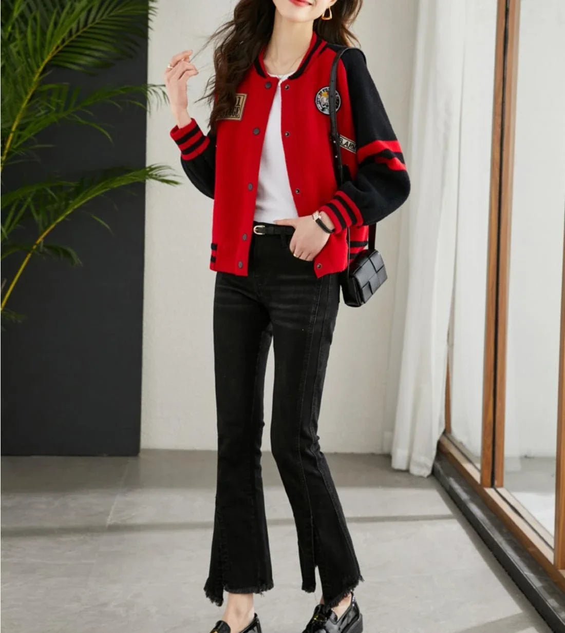 Loose Bomber Jacket for Women New in Short Baseball Aviator Coat Woman Youthful Long Sleeve Harajuku Elegant Sale Demi-season