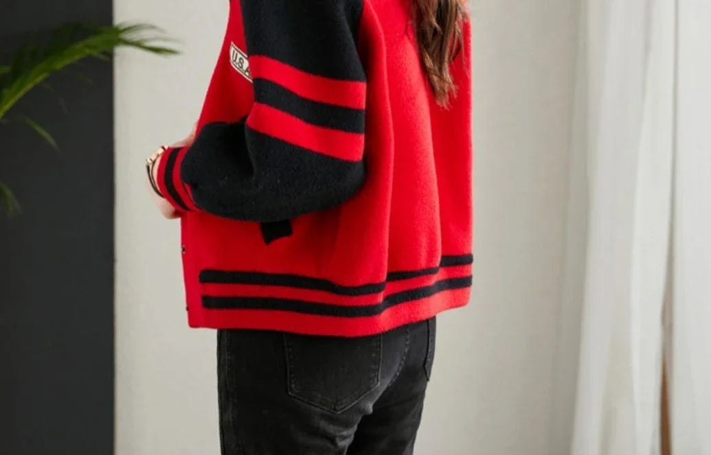 Loose Bomber Jacket for Women New in Short Baseball Aviator Coat Woman Youthful Long Sleeve Harajuku Elegant Sale Demi-season