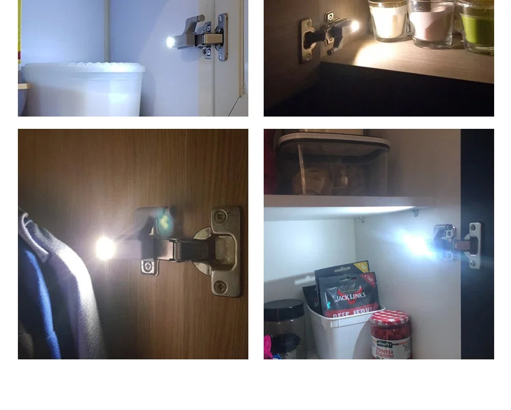 10PCS LED Inner Hinge Sensor Light Closet Wardrobe Night Lights for Living Room Kitchen Bedroom Cupboard Hinge Switch Light