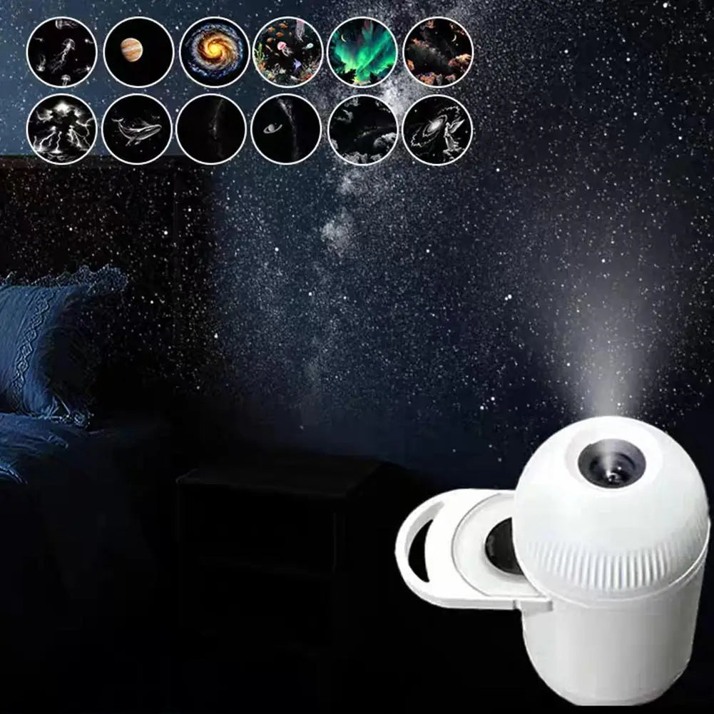 2-in-1 Mini Galaxy Star Projector Night Light USB 360° Rotatable LED Starry Sky Ambient Lamp Sleep Lighting for Bedroom Decor