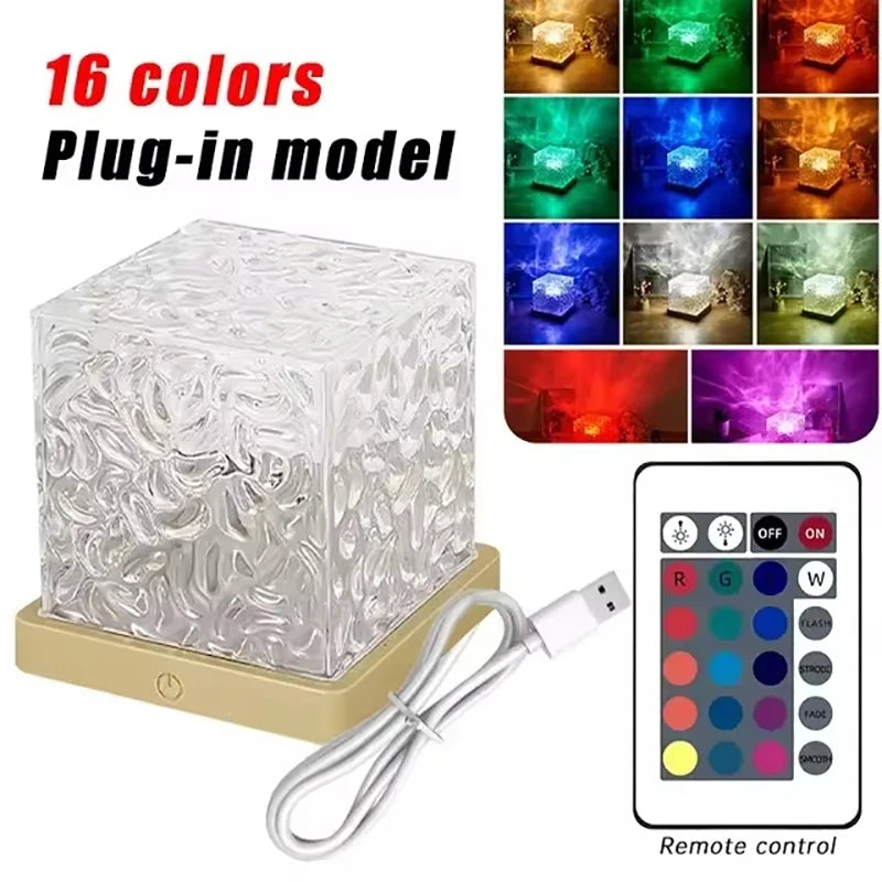 Dreamy Quicksand Painting RGB Art Table Lamp,3D Dynamic Deep Sea Sandscape,Round Glass,Dimmable Night Light,Office,Living Room