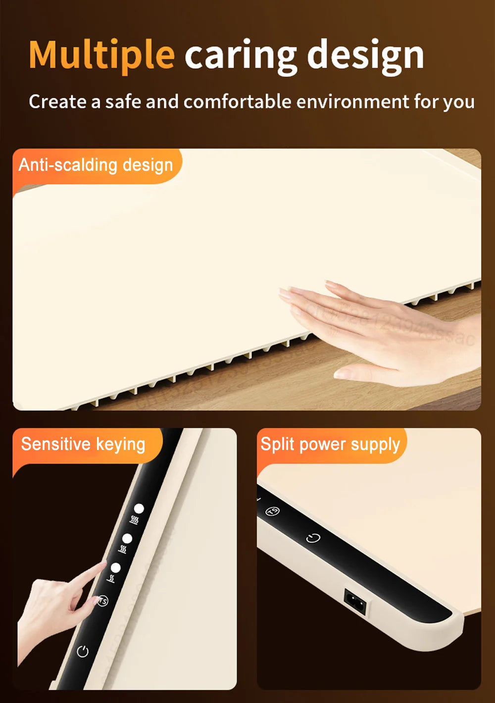 Food Warmer Plate Electric Warming Tray Foldable Food Warming Pad Electric Food Warmer Fast Heating Portable Food Warming Mat