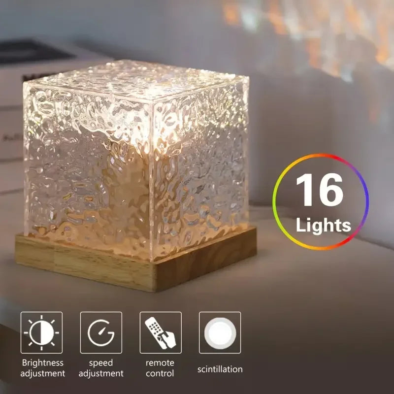 Dreamy Quicksand Painting RGB Art Table Lamp,3D Dynamic Deep Sea Sandscape,Round Glass,Dimmable Night Light,Office,Living Room